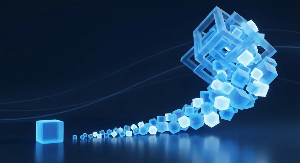صورة توضح مفهوم قوة التغييرات الصغيرة التي تتراكم على مدار 90 يومًا لخلق فرق هائل في الحياة الشخصية والمهنية.
