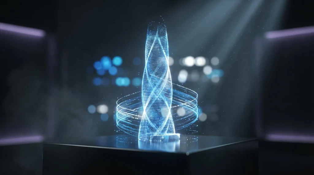يد روبوتية تضغط على زر يحمل رمز الأتمتة، محاطة بأيقونات تمثل تدفقات عمل عقارية ذكية، ترمز إلى أتمتة خدمة العملاء العقارية وتقليل الحاجة لتوظيف موظفين جدد.